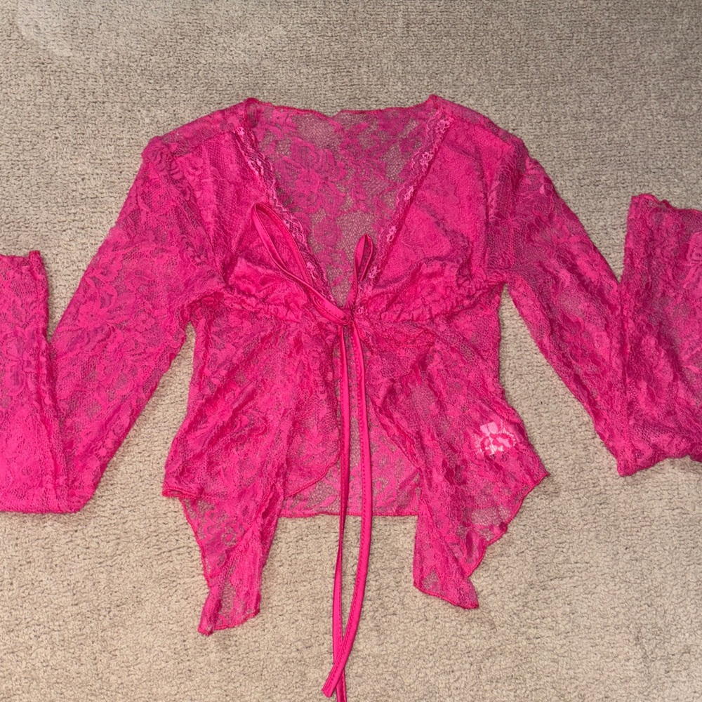 Elegant Pink Lace Women's Intimate Top